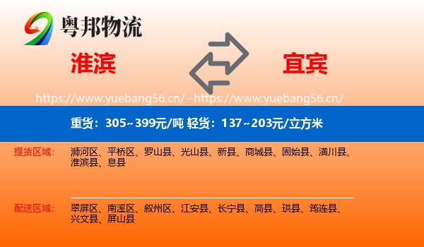 淮滨到宜宾物流