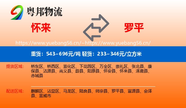怀来到罗平县物流
