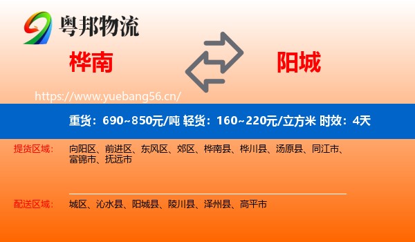 桦南到阳城县物流专线名片