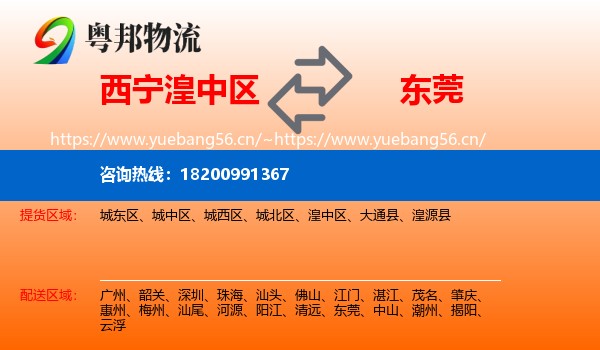 湟中区到东莞物流专线
