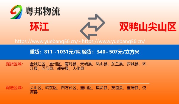 环江县到尖山区物流专线