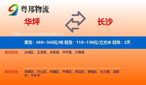 华坪到长沙物流专线名片