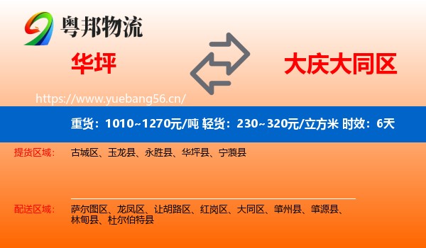 华坪到大同区物流专线名片