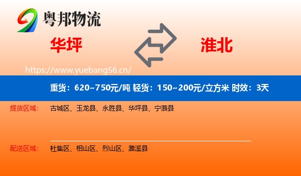 华坪到淮北物流专线名片