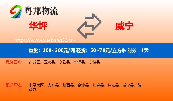 华坪到威宁县物流专线名片