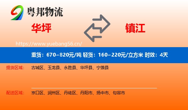 华坪到镇江物流专线名片