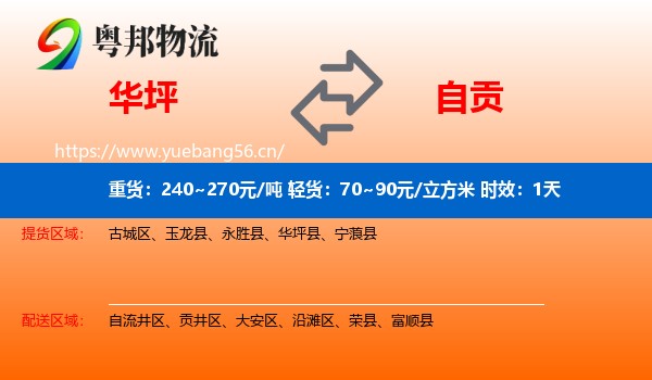 华坪到自贡物流专线名片