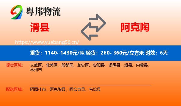 滑县到阿克陶县物流专线名片