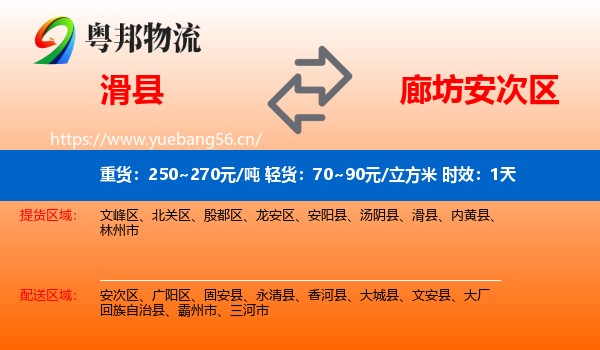 滑县到安次区物流专线名片