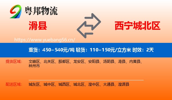 滑县到城北区物流专线名片