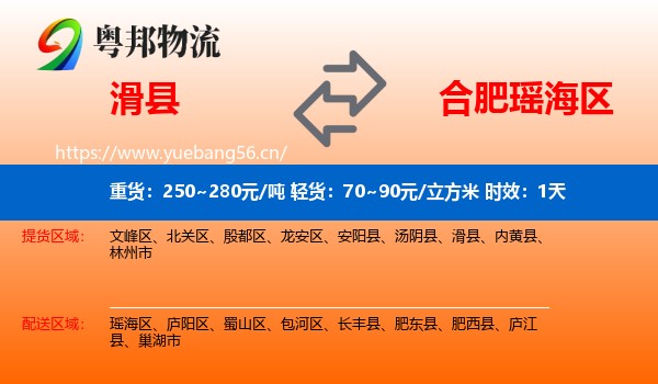 滑县到瑶海区物流专线名片