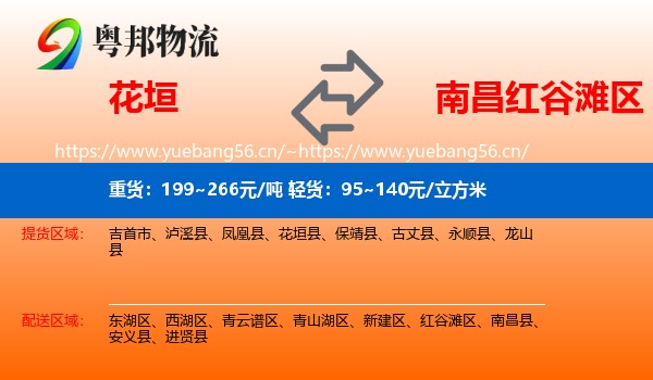 花垣到红谷滩区物流