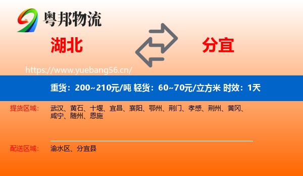 湖北到分宜县物流专线名片