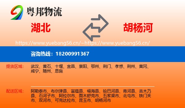湖北到胡杨河市物流