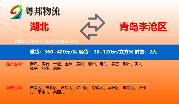 湖北到李沧区物流专线名片