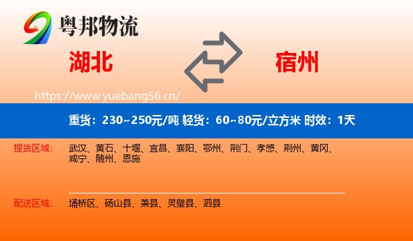湖北到宿州物流专线名片