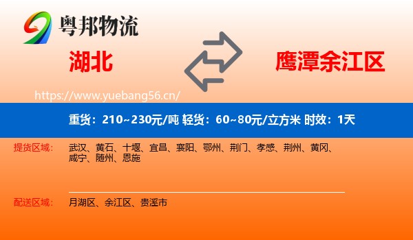湖北到余江区物流专线名片