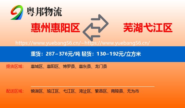 惠州惠阳区到弋江区物流