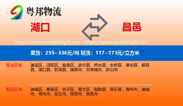 湖口到昌邑市物流