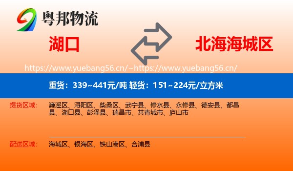 湖口到海城区物流