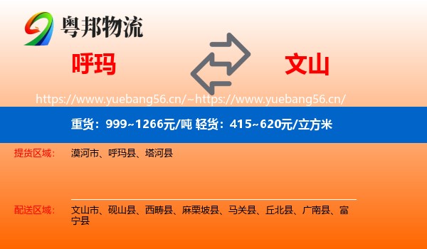 呼玛到文山物流