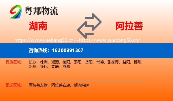 湖南到阿拉善盟物流