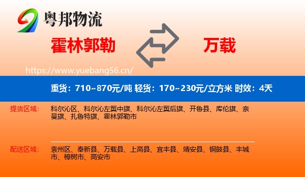 霍林郭勒到万载县物流专线名片