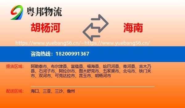 胡杨河到海南物流