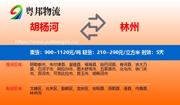 胡杨河到林州市物流专线名片
