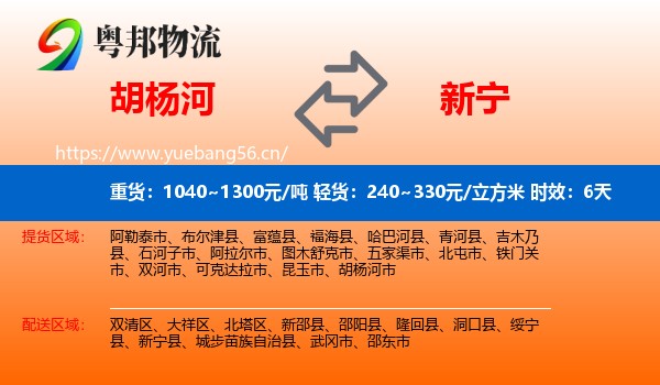 胡杨河到新宁县物流专线名片