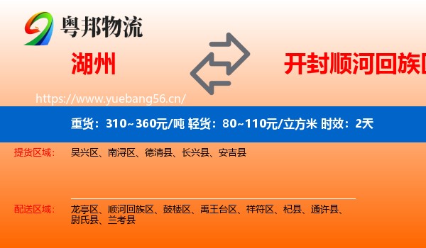 湖州到顺河回族区物流专线名片