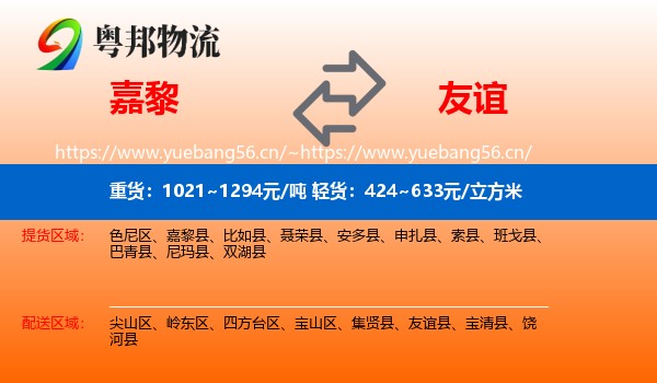 嘉黎到友谊县物流