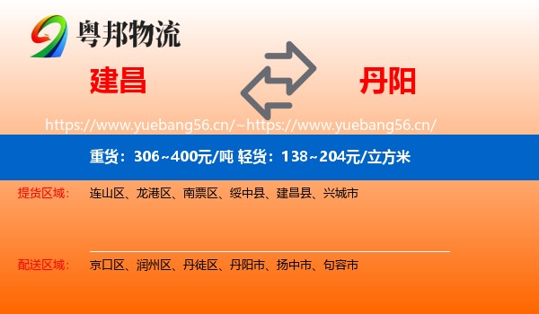 建昌到丹阳市物流