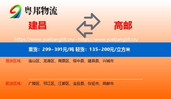 建昌到高邮市物流