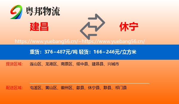 建昌到休宁县物流