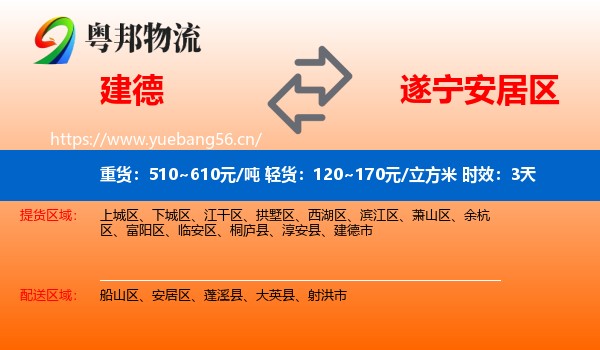 建德到安居区物流专线名片