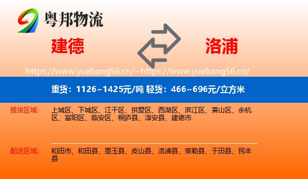 建德到洛浦县物流