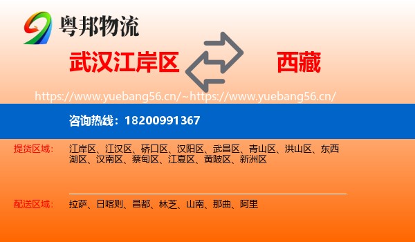 武汉江岸区到西藏物流