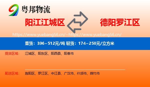 阳江江城区到罗江区物流