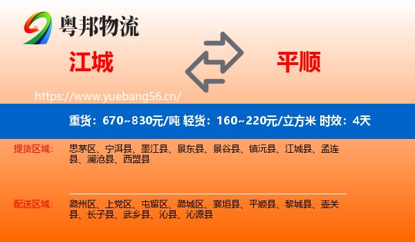 江城到平顺县物流专线名片