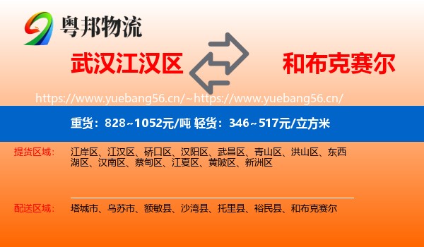 武汉江汉区到和布克赛尔物流