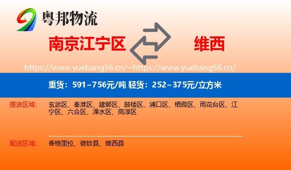 南京江宁区到维西县物流