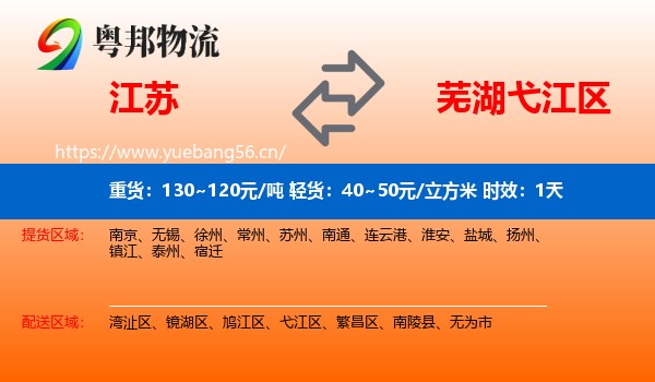 江苏到弋江区物流专线名片