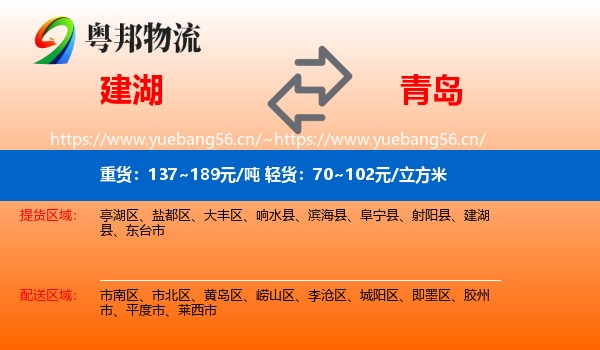 建湖县到青岛物流专线