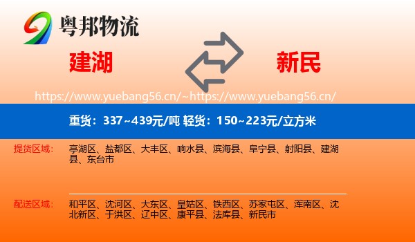 建湖到新民市物流