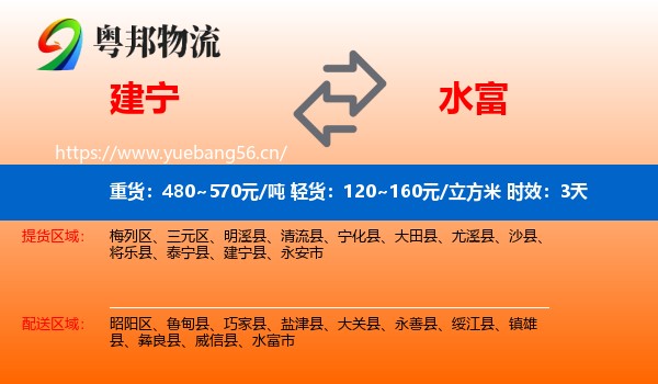 建宁到水富市物流专线名片