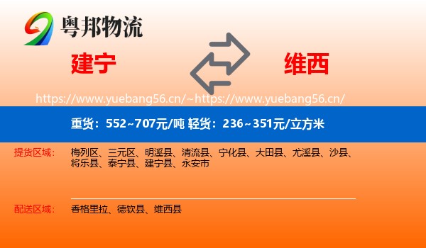 建宁到维西县物流