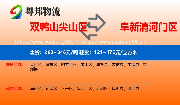 双鸭山尖山区到清河门区物流
