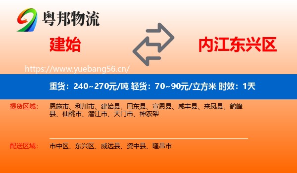 建始到东兴区物流专线名片