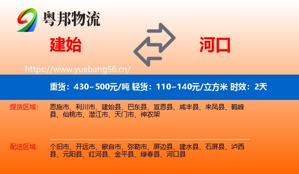 建始到河口县物流专线名片